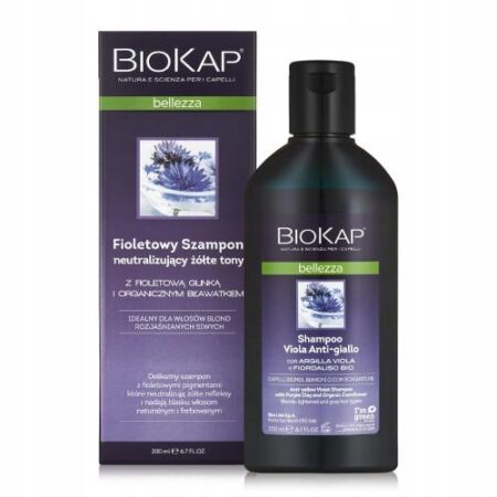 Biokap Bellezza Fioletowy Szampon  neutralizujący żółte tony, 200ml